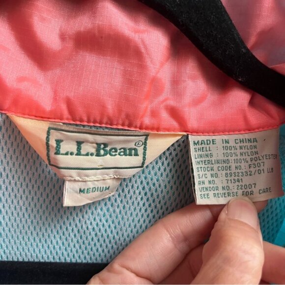 Vintage L.L. Bean colour block pullover nylon jacket Sz M - Picture 7 of 9